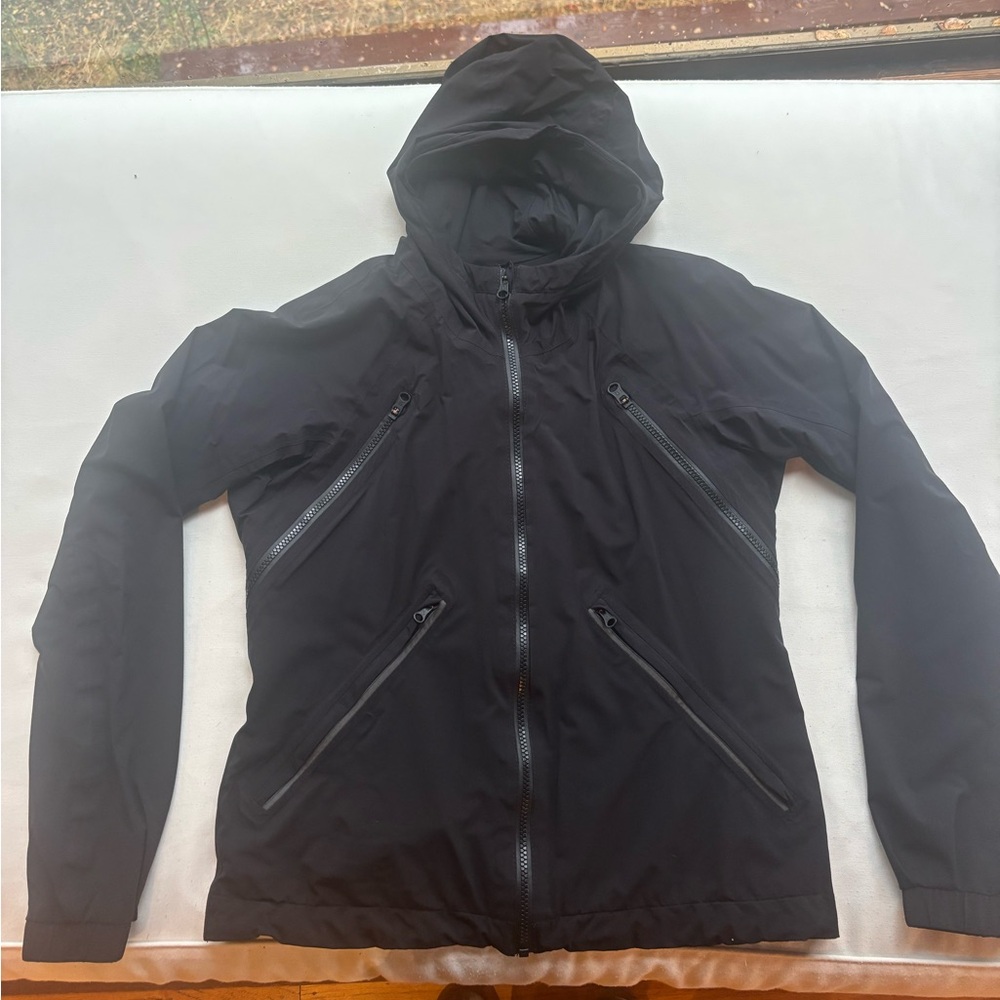 Black Hooded Lululemon Jacket with Zipper Details